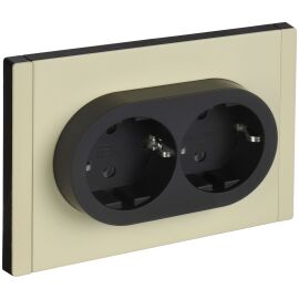 FORTE&PIANO Розетка 2-местная с заземлением без защитных шторок безвинтовое крепление 16А FP824M мет
