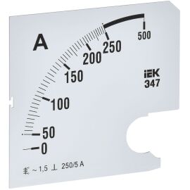 Шкала сменная для амперметра Э47 250/5А класс точности 1,5 96х96мм IEK