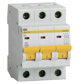 Выключатель автоматический ВА47-29 3P 3А 4,5кА х-ка В, IEK MVA20-3-003-B