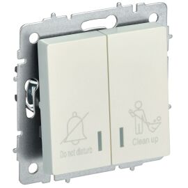 BRITE Выключатель 2-клавишный с индикацией для отелей 10А ВС10-2-9-БрЖ жемчуг IEK