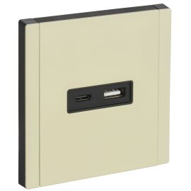 FORTE&PIANO Розетка USB A+C 3,1А FP850M металл серый сланец IEK