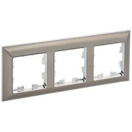 BRITE Рамка 3-местная РУ-3-Бр металл хром/никель IEK