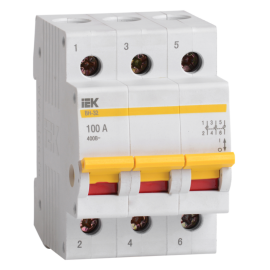Выключатель нагрузки (мини-рубильник) ВН-32 3Р 100А, IEK MNV10-3-100