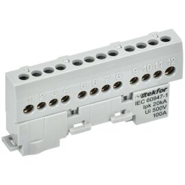 TEKFOR Шина L "фаза" изолированная на универсальном держателе 6х9-12-Ср IEK