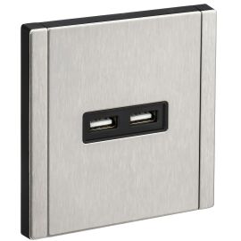 FORTE&PIANO Розетка USB A+A 3,1А FP749M металл никель IEK