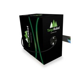 Кабель UTP 4 пары, Кат.5e, внутренний/внешний, 0,50мм, LSZH, черный, 305м, TaigaKabel