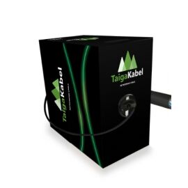 Кабель UTP 2 пары, Кат.5e, внешний, 0,48мм, PE, черный, 305м, TaigaKabel