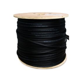 Кабель FTP 4 пары, Кат.5e, внешний, С ТРОСОМ, 0,46мм, PE, черный, 305м, TaigaKabel