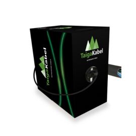 Кабель FTP 4 пары, Кат.5e, внутренний/внешний, 0,50мм, LSZH, черный, 305м, TaigaKabel