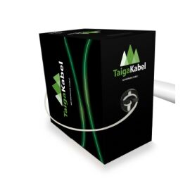 Кабель FTP 4 пары, Кат.5e, внутренний, 0,50мм, PVC, серый, 305м, TaigaKabel