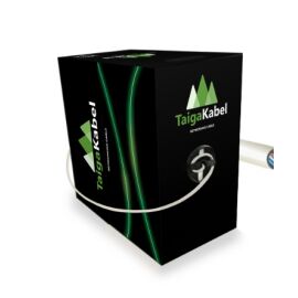 Кабель UTP 2 пары, Кат.5e, внутренний, 0,51мм, PVC, серый, 305м, TaigaKabel