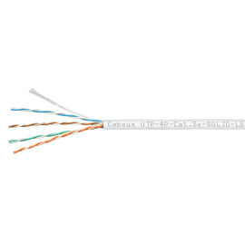 Кабель UTP 4 пары, Кат.5е, внутр., 0,50мм, LSZH, белый, 100м, Cabeus UTP-4P-Cat.5e-SOLID-LSZH-WH-100