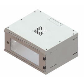 Шкаф настенный 19", 4U, 450мм, дверь стекло, ШТНР-4U.450