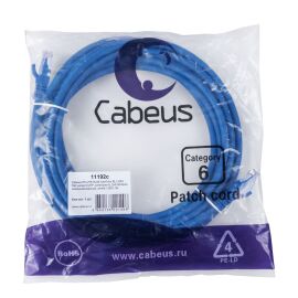 Патч-корд 4 пары, 2хRJ45, 5м, Кат.6, UTP, синий, LSZH, Cabeus PC-UTP-RJ45-Cat.6-5m-BL-LSZH