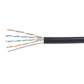 Кабель UTP 4 пары, Кат.5е, внеш, С ТРОССОМ, 0,50мм, РЕ, черный., 305м, Cabeus UTP-4P-Cat.5e-SOLID-ST-OUT
