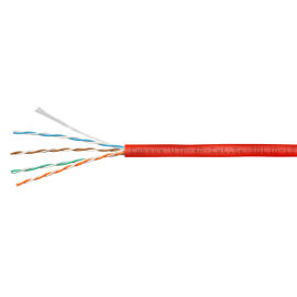 Кабель UTP 4 пары, Кат.5е, внутр., 0,50мм, LSZH, красный, 305м, UTP-4P-Cat.5e-SOLID-LSZH-RD