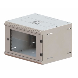 Шкаф настенный 19", 6U, 450мм, дверь стекло, ШТНР-6U.450