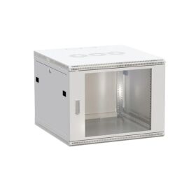Шкаф настенный 19", 6U, 600х600мм, стекл. дверь, серый, TERACOM PRO TRP-WLL-0666-40G