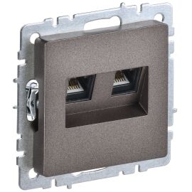 BRITE Розетка двойная RJ11+RJ45 кат.5E РК/Т12-БрТБ темная бронза IEK