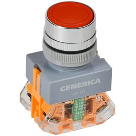 Кнопка управления D7-11T d=22мм 1NC+1NO с фиксацией красная GENERICA