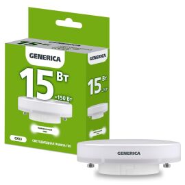 Лампа светодиодная T80 таблетка 15Вт 230В 4000К GX53 GENERICA