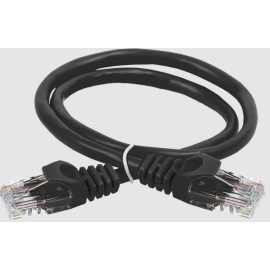 Патч-корд 4 пары, 2хRJ45, 0,5м, Кат.5e, UTP, черный, PVC, GENERICA PC09-C5EU-05M-G