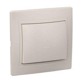 Выключатель 1-клавишный проходной, 10А, ВСп10-1-0-ККм, кремовый, IEK EVK12-K33-10-DM