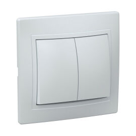 Выключатель 2-клавишный, 10А, ВС10-2-0-КБ, белый, IEK EVK20-K01-10-DM