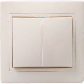 KVARTA Выключатель 2-клавишный 10А кер. ВС10-2-0-Км кремовый GENERICA