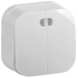 GLORY Выключатель 2-клавишный для открытой установки с индикацией 10А ВС20-2-1-ХБ белый IEK