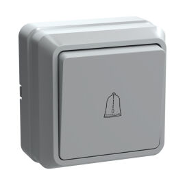 Выключатель 1-клавишный кнопочный, открытой установки, 10А, ВСк20-1-0-ОБ, белый, IEK EVO13-K01-10-DC