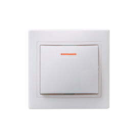 Выключатель 1-клавишный с индикацией, 10А, ВС10-1-1-КБ, белый, IEK EVK11-K01-10-DM