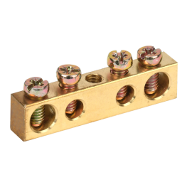 Шина PEN "земля-ноль" 6х9мм 4/1 (4группы/креп по центр), IEK YNN10-04-100