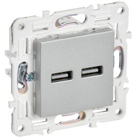 SKANDY Розетка USB A+A 3,1А SK-R15S серебряный IEK