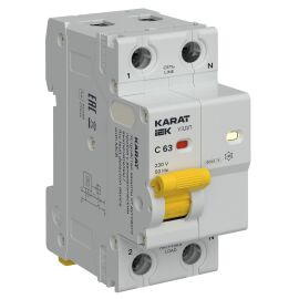 KARAT Устройство защиты от дугового пробоя c автоматическим выключателем 1P+N C 63A IEK