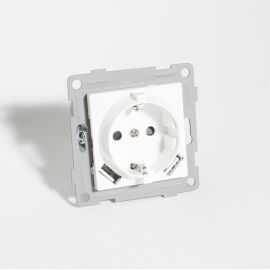 Розетка электрическая 2К+З, 125-250В, USB, 2-местная, тип А, белая, SPL 201004