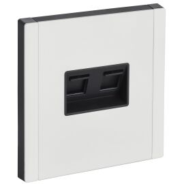 FORTE&PIANO Розетка компьютерная двойная RJ45 кат.6 FP234M металл белый IEK