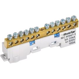 TEKFOR Шина N "ноль" неизолированная на универсальном держателе 6х9-12-С IEK