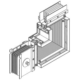 LINEBAR Секция угловая вверх 800А Al 3L+N+PER IP55 транспортировочная 2 плеча на заказ IEK