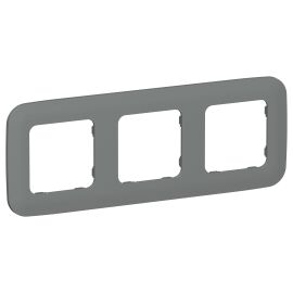 FLITE Рамка 3-местная РУ-3-А-ФлМА мокрый асфальт IEK