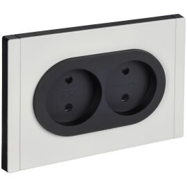 FORTE&PIANO Розетка 2-местная без заземления с защитными шторками безвинтовое крепление 10А FP225M м