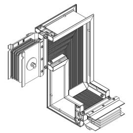 LINEBAR Секция Z-образная вниз влево 1250А Al 3L+N+1/2PE некрашеная IP55 транспортировочная IEK