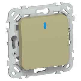 FLITE Выключатель 1-клавишный с индикацией 10А ВС11-1-1-ФлО оливковый IEK