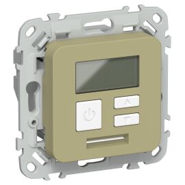 FLITE Термостат электронный с дисплеем 16А Т-ФлО оливковый IEK