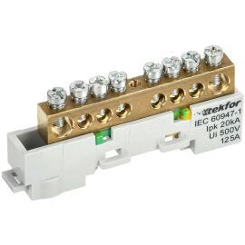 TEKFOR Шина PE "земля" неизолированная на универсальном держателе 8х12-8-Ж IEK