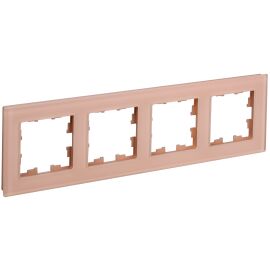 BRITE Рамка 4-местная РУ-4-2-БрП стекло персиковый матовый IEK