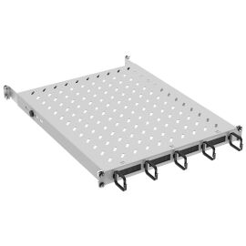 ITK Полка стационарная 19" 1U с кабельным органайзером и щеточным вводом нагрузка до 120кг 850мм сер