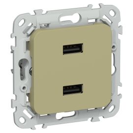 FLITE Розетка USB A+A 3,1А РЮ-2-ФлО оливковый IEK