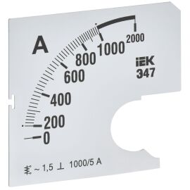 Шкала сменная для амперметра Э47 1000/5А класс точности 1,5 72х72мм IEK