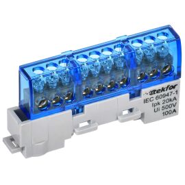 TEKFOR Шина N "ноль" изолированная на универсальном держателе 6х9-10-С IEK